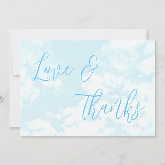 We're On Cloud Nine Baby Shower Thank You Card (Front)