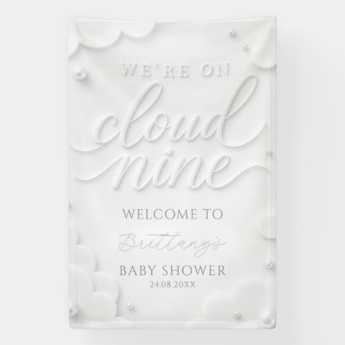 We're on Cloud Nine Baby Shower Welcome Banner