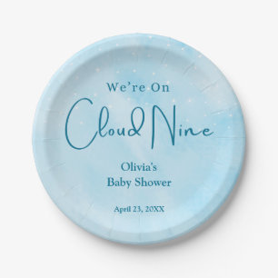 We're on Cloud Nine Boy Baby Shower Paper Plates