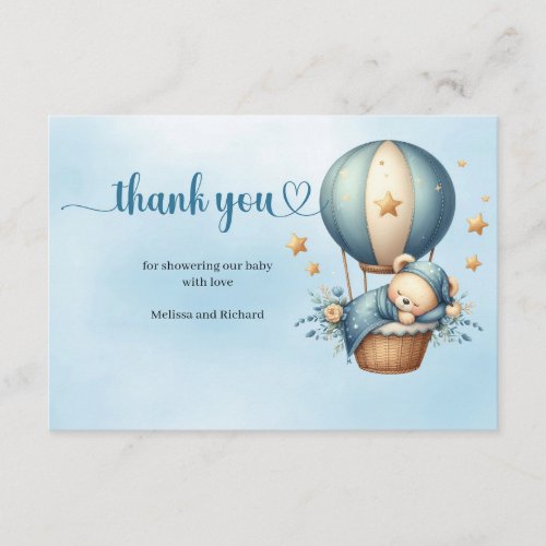 Were on cloud nine cute teddy bear Thank You card