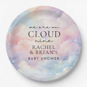 We're on Cloud Nine Dreamy Sky Baby Shower Paper Plates