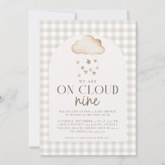We're on Cloud Nine Gender Neutral Baby Shower Invitation