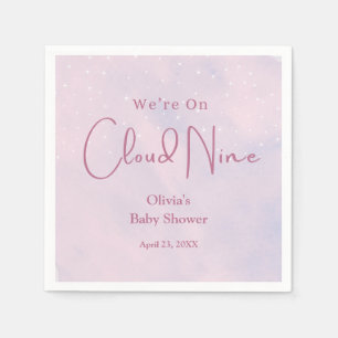 We're on Cloud Nine Girl Baby Shower Napkins