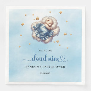 We're on cloud nine sleeping teddy bear boy paper dinner napkins