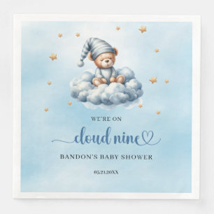 We're on cloud nine sleeping teddy bear boy paper dinner napkins