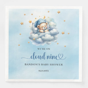 We're on cloud nine sleeping teddy bear boy paper dinner napkins