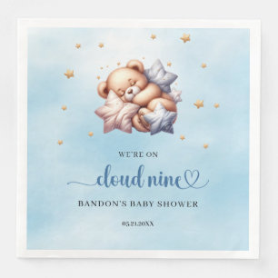 We're on cloud nine sleeping teddy bear boy paper dinner napkins