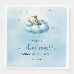 We're on cloud nine sleeping teddy bear boy paper dinner napkins