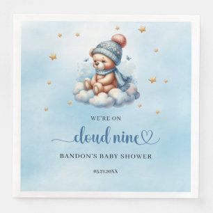 We're on cloud nine sleeping teddy bear boy paper dinner napkins