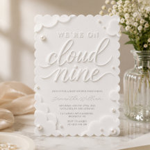 We're on Cloud Nine White Clouds Baby Shower
