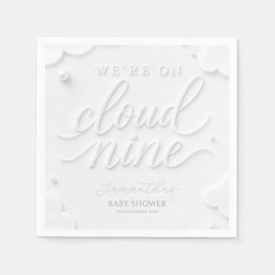 We're on Cloud Nine White Clouds Baby Shower Napkins
