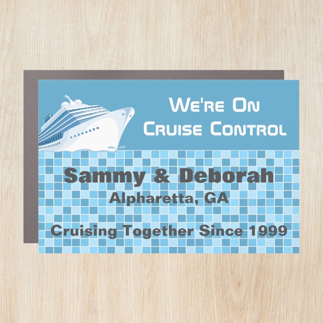 We're On Cruise Control Stateroom Door Marker Car Magnet (Creator Uploaded)