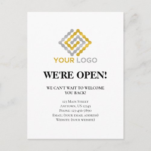 Were Open Business Reopening Announcement Postcard