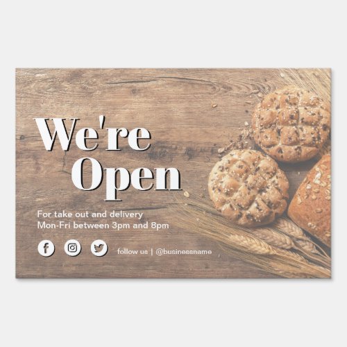 Were Open Food Business Delivery Photo Sign