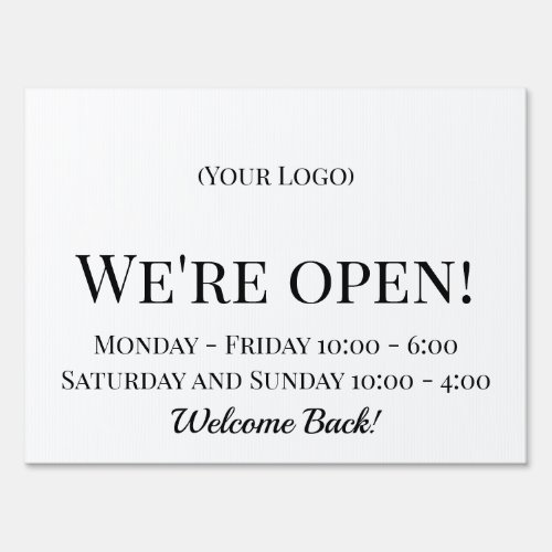 Were Open with Your Logo Business Sign