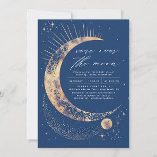 We're Over The Moon Baby Shower Invitation