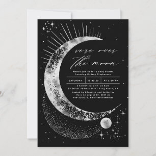 We're Over The Moon Baby Shower Invitation