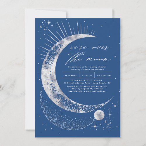 Were Over The Moon Baby Shower Invitation