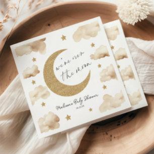 We're Over The Moon Boho Celestial Baby Shower Napkins