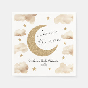 We're Over The Moon Boho Celestial Baby Shower Napkins