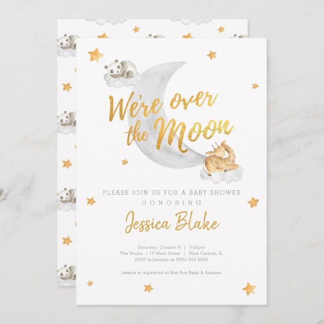 We're Over The Moon Invitation (Front/Back)