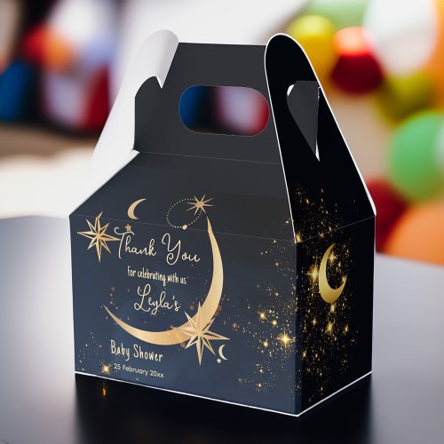 Were Over the Moon starry night Baby Shower Favor Boxes