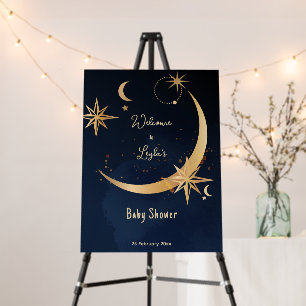 We're Over the Moon starry night Baby Shower welco Foam Board