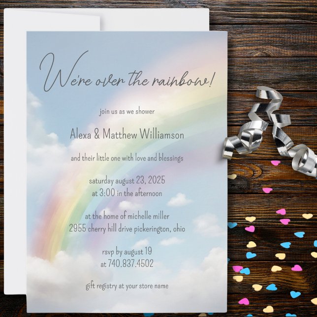 We're Over the Rainbow Baby Shower Invitation (Creator Uploaded)