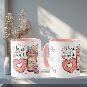 We're Perfect Match Mr & Mrs Couple Romantic Funky Mug