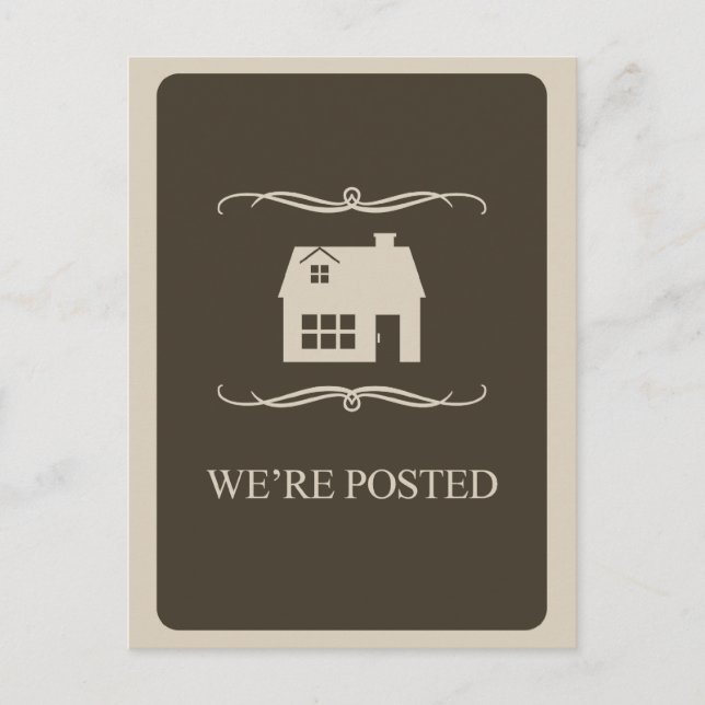 we're posted announcement : mod home postcard (Front)