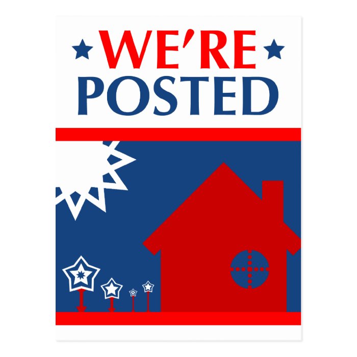 we're posted announcement  pop home post cards