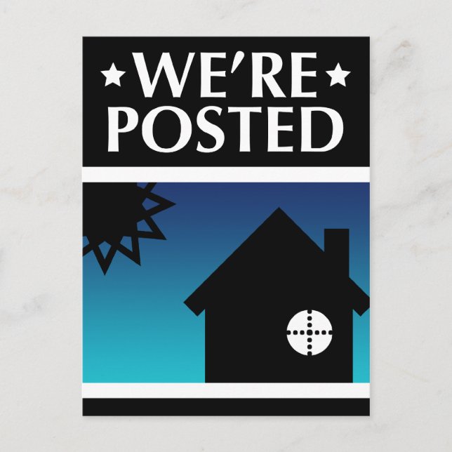 we're posted announcement : pop home postcard (Front)