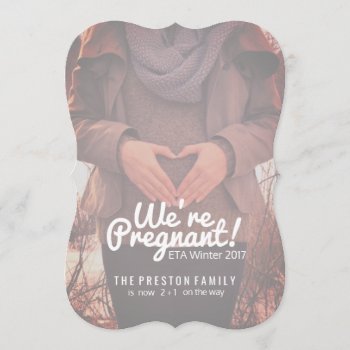 We're Pregnant Customized Pregnancy Announcement by theMRSingLink at Zazzle