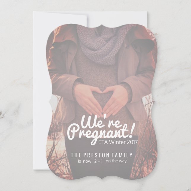 We're Pregnant Customized Pregnancy Announcement (Front)