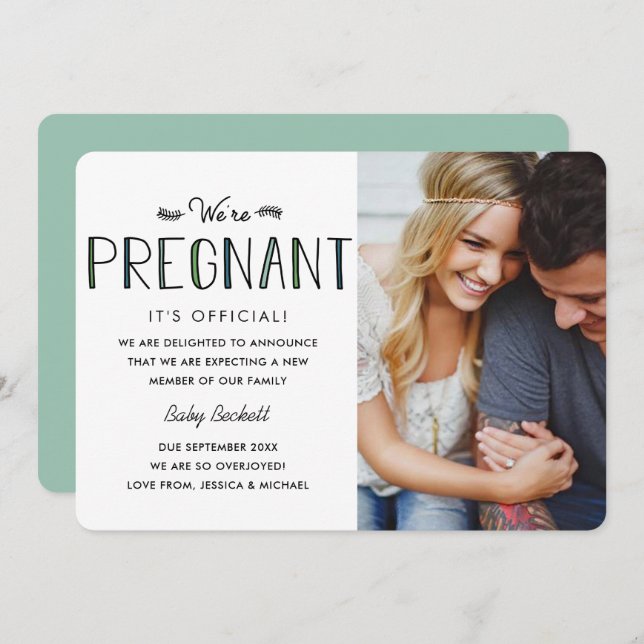 We're Pregnant | Pregnancy Announcement (Front/Back)