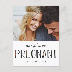 We're Pregnant   Pregnancy Announcement Postcard