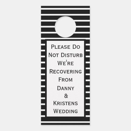 Were Recovering Door Hanger For Wedding Guests