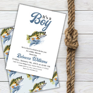 We're Reel Excited Little Fisherman Baby Shower Invitation