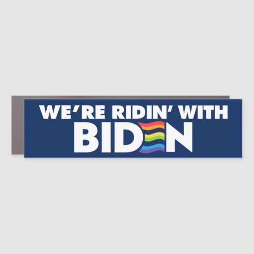 Were Ridin With Biden 2024 LGBTQ Bumper Car Magnet