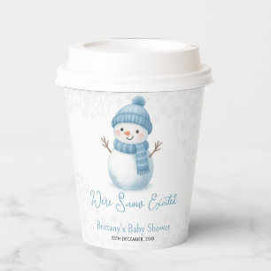 We're Snow Excited Snowmen Boy Baby Shower Paper Cups