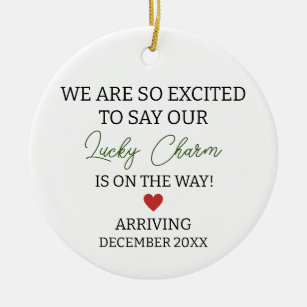 We're so excited to say our lucky charm pregnancy  ceramic ornament