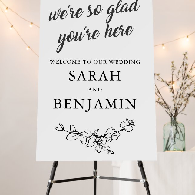 We're So Glad You're Here Sign (In Situ (Stand))