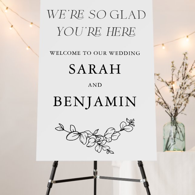 We're So Glad You're Here Sign (In Situ (Stand))