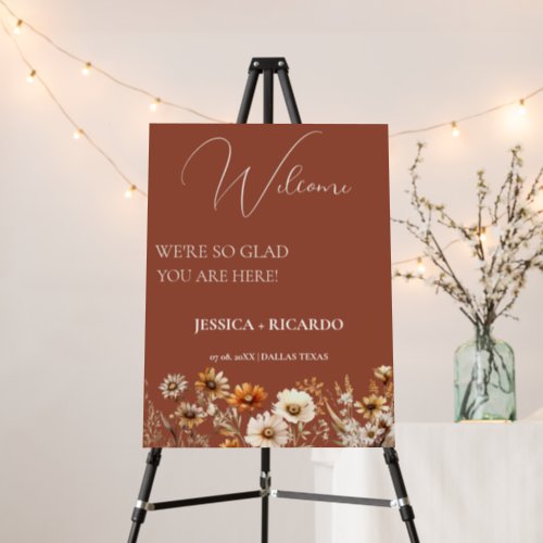 Were so glad youre here wedding welcome sign 