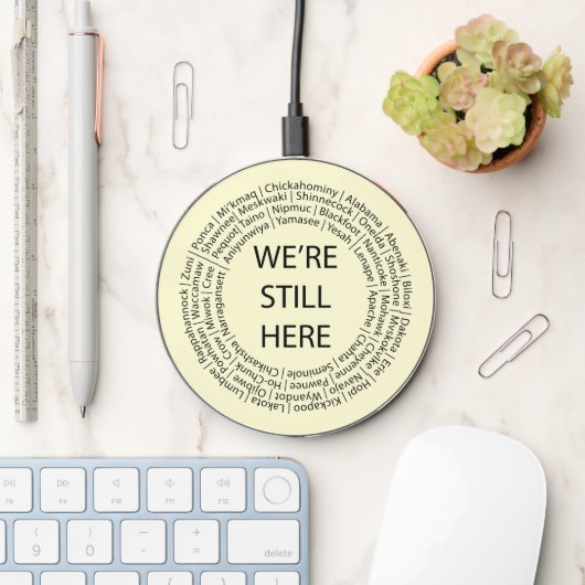 We're Still Here/Black Wireless Charger (Desk)