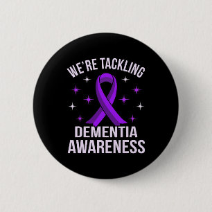 We're Tackling Dementia Awareness Alzheimer's Purp Button