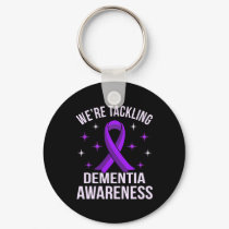 We're Tackling Dementia Awareness Alzheimer's Purp Keychain