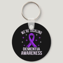 We're Tackling Dementia Awareness Alzheimer's Purp Keychain