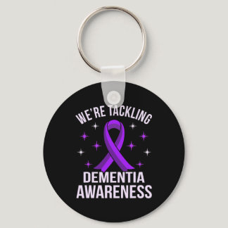 We're Tackling Dementia Awareness Alzheimer's Purp Keychain