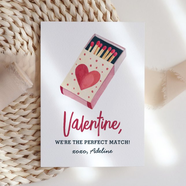 We're the Perfect Match Kids Valentines Day Note Card (Creator Uploaded)